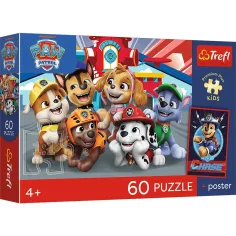 Paw Patrol 60kos premium plus kids puzzle s posterjem - Trefl