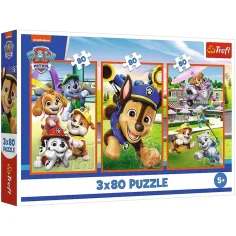 Paw Patrol nasmejani psi 3x80kosov puzzle - Trefl