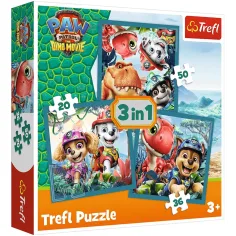 Paw Patrol Otok Dinosavov - 3 v 1 20, 36, 50 delni puzzle - Trefl