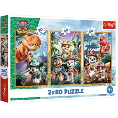 Paw Patrol Otok Dinosavrov - 3 x 80 kosov puzzle - Trefl slika 1