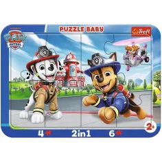 Paw Patrol psi junaki 2 v 1 okvirni otroški puzzle - Trefl