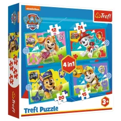 Paw Patrol: Tekajočki kužki 4 v 1 puzzle set - Trefl