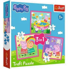 Peppa prašiček - 3 v 1 20, 36, 50 delni puzzle - Trefl slika 1
