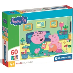 Peppa Prašiček družinska zabava 60-delni Supercolor puzzle - Clementoni