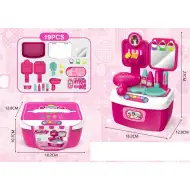 Pink prenosni 19-delni lepotni komplet