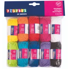 PlayBox: Barvni bombažni nitni set 10x10gramov