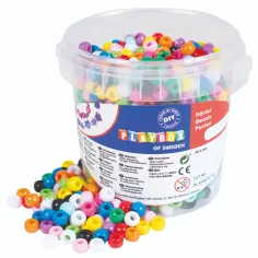 PlayBox: Barvni set plastičnih perlic za predenje 1200 kosov v vedru
