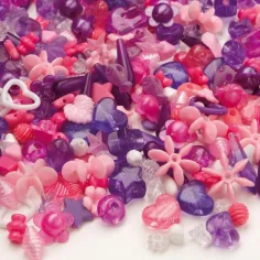 PlayBox: Plastične perle za navoje 1000 kosov v roza in vijoličnih barvah