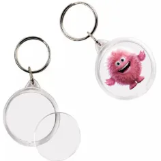 PlayBox: Prosojen okrogel ključek 5cm premera 1kos