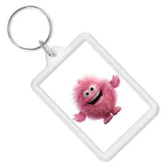 PlayBox: Prosojen pravokoten obesek za ključe 3,5x6cm 1kos
