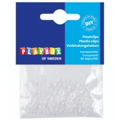PlayBox: Prosojna plastična 'S' sponka za nakit 60 kosov