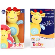 Plišasta krava rumene barve s svetlobnimi in zvočnimi efekti 30cm