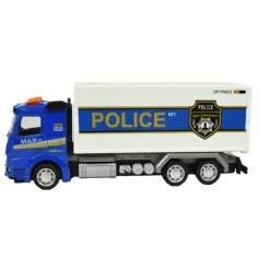 Police Set: Policijski tovornjak na vztrajnik, z lučmi in zvoki, v več različicah 19 cm 1 kos slika 15