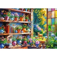 Pomladno jutro v cvetlični hiši – 500 delni puzzle – Trefl slika 2