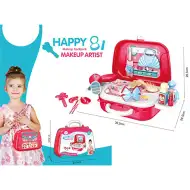 Prenosni 17-delni frizerski komplet rdeče barve v kovčku