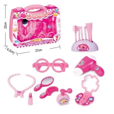 Pretty Girl pink kozmetični set v prenosnem kovčku z očali in dodatki slika 2