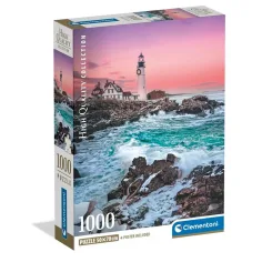 Prvi snežni padec pri Portland Head HQC 1000 delni puzzle s plakatom - Clementoni