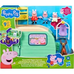 Pujsa Pepa – komplet igrač Trije mali pujski s počitniško prikolico in figuricami - Hasbro