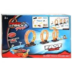 Racing Track: 28-delni set dirkalne steze s 3 zankami in 2 avtomobilčkoma 1/64 na poteg nazaj slika 3