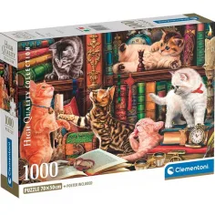Radovedne mačke HQC 1000 delni puzzle s plakatom - Clementoni