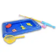 Ribiška igrača z napihljivim bazenom in teleskopsko ribiško palico