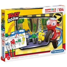 Ricky Zoom Double 2 v 1 - 104 delni barvni dvostranski puzzle - Clementoni