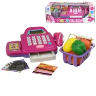 Roza blagajna z lučko in zvokom, dodatki in igralnim denarjem 24 cm