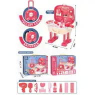 Roza frizerski komplet 2-v-1 v kovčku na kolesih