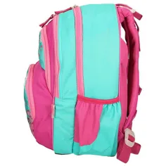 Roza-turkizna zaobljena ergonomska šolska torba, nahrbtnik Spirit: Motiv sove 40 x 20 x 18 cm slika 2