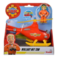 Sam gasilec: Wallaby helikopter s figurico Tom - Simba Toys