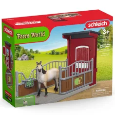 Schleich: Kmetijska svet - Hlevski boks s figuro konja Mustang (42724) slika 1