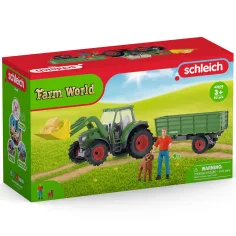 Schleich: Kmetijska svet - Igrača set s traktorjem in prikolico (42608) slika 1