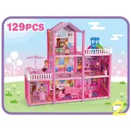 Sestavite sami! Hišica za lutke z lutko in dodatki 129-delni igralni komplet