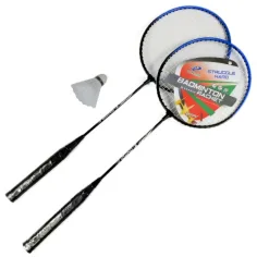 Set dveh kovinskih loparjev za badminton s prenosno torbo in žogico za badminton slika 2