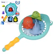 Set kopalne igrače ribiška mreža s podobo morskega psa s škropilnimi živalmi