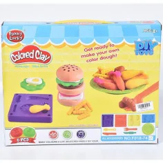 Set za modeliranje s 6 različnimi barvami plastelina in oblikami