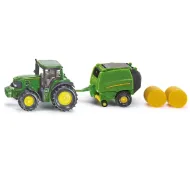 SIKU John Deere traktor s okroglim balirjem 1/72