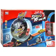 Speed Track 20-delni set dirkalne steze z zanko in avtomobilom 1/64 na poteg nazaj