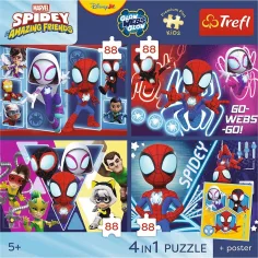 Spidey in prijatelji - 4 x 88 delni Premium Plus Kids puzzle - Trefl slika 2