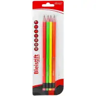 Spirit: 4-delni komplet Fluo grafitnih svinčnikov z radirko