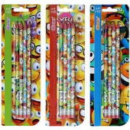 Spirit: 4-delni komplet Happy grafitnih svinčnikov z radirko v več različicah