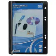 Spirit: Črna torbica z zadrgo z možnostjo spenjanja mere A5 1 kos