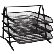 Spirit: Črni pladenj za dokumente iz kovinske mreže na treh nivojih