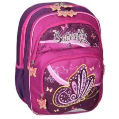 Spirit: Ergonomska šolska torba, nahrbtnik vijolično-pink barve Metuljček slika 2
