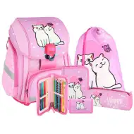 Spirit: Happy Cats Šolska torba, nahrbtnik z motivom in LED zaponko 5-delni set