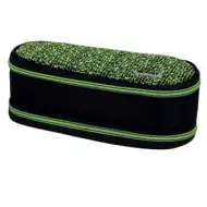 Spirit: My Bag Črna in zelena ovalna peresnica z dvema predelkoma