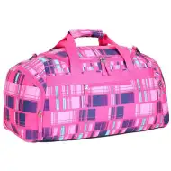 Spirit: Roza športna torba s kockastim vzorcem 55x31x41cm