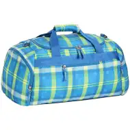 Spirit: Svetlo modra-neon zelena športna torba s črtastim vzorcem 55x31x41cm