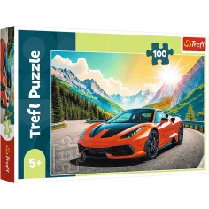 Športni avto v gorah 100-delni puzzle - Trefl