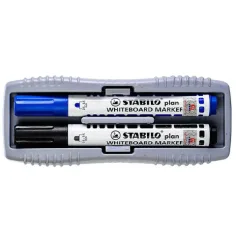 Stabilo: Plan WhiteBoard marker Modri in črni flomaster za tablo + goba slika 3